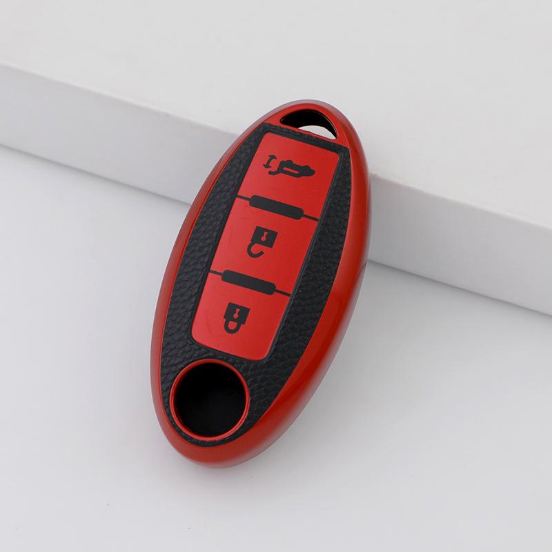 Nissan Key Cover: Fits New Sylphy, Qashqai, Teana & Tiida - Leather Grain Holder