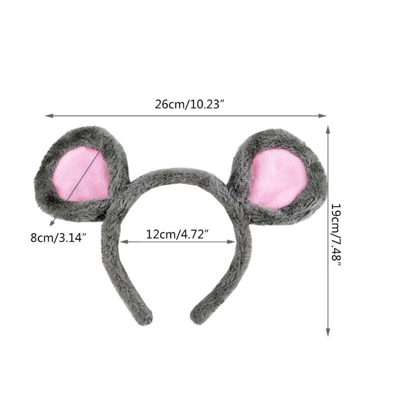 Plush Mouse Ears Headbands Cartoon Animal Ears Hair Hoop Cute Bear Ears Hairband Halloween Party Costume Photo Props