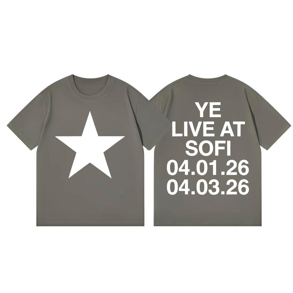 Rapper Kanye West Tour 2026 Merch T-shirt Unisex Moda Donna Hip Hop Manica Corta T-shirt Cotone Alta Qualità T-shirt Oversize