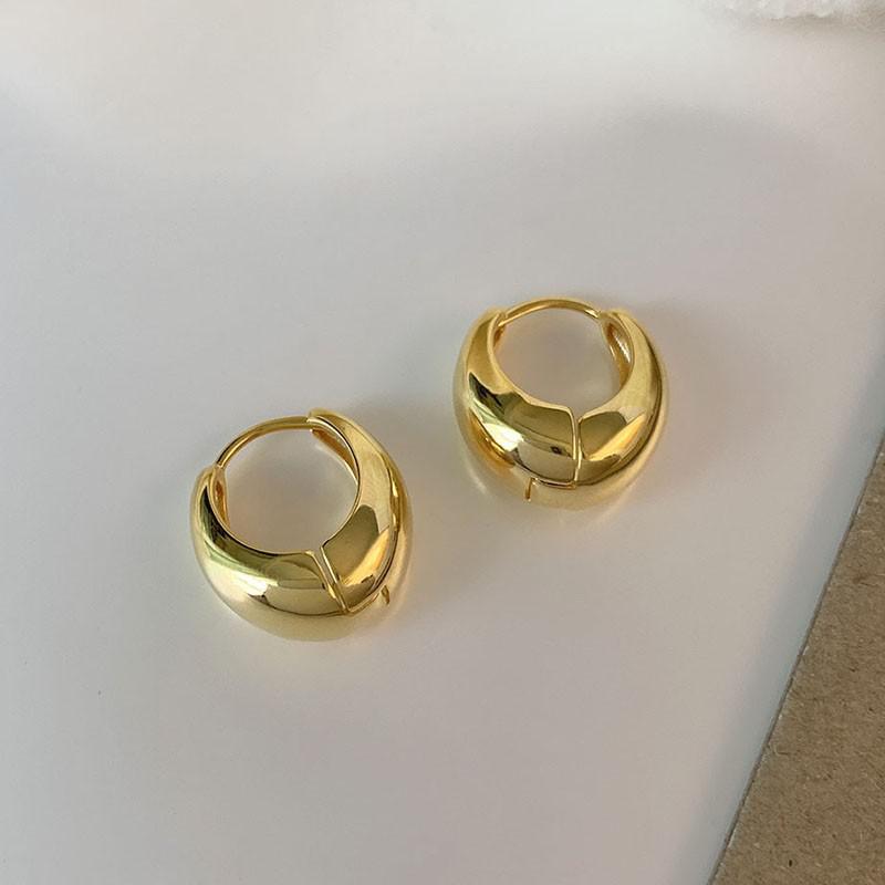 Fashion Vintage Gold U Earrings For Women Metal Earing Jewelry Trending New Korean Silver Oval Hoop Earrings