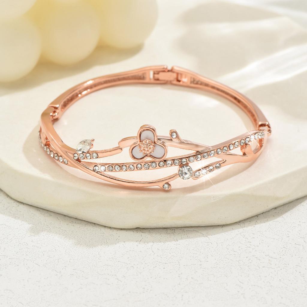 Rose Gold Bracelet Women'S Jewelry Simple Flower Bracelet