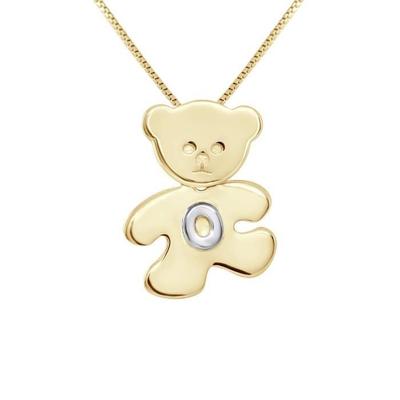Pendentif Enfants - LÉA & ARTHUR - OURSON - Plaqué Or Jaune - Argent 925 - Mixte