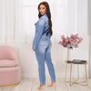 Slim Fit Stretch Denim Jumpsuit with Small Leg Opening