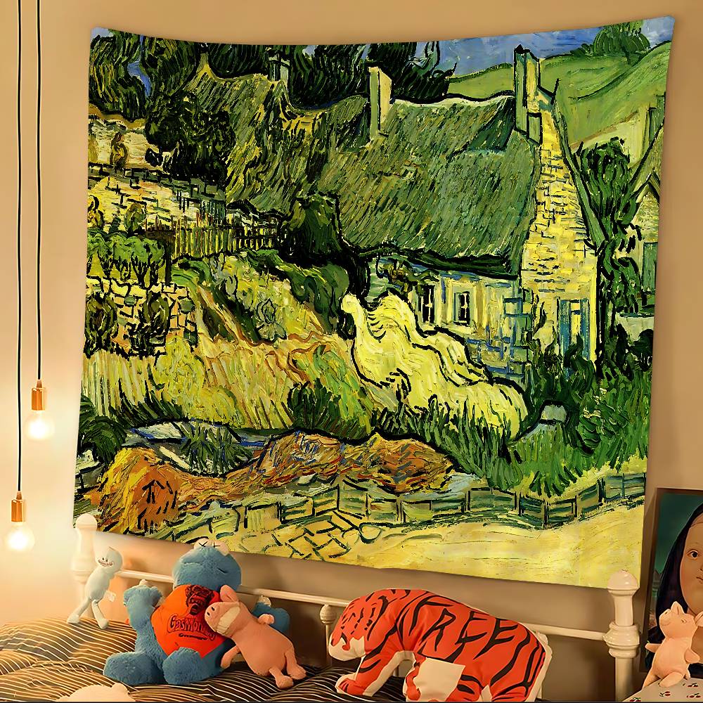 Van Gogh Oil Paintings DIY Wall Tapestry Hanging Tarot Hippie Wall Rugs Dorm Home Decor