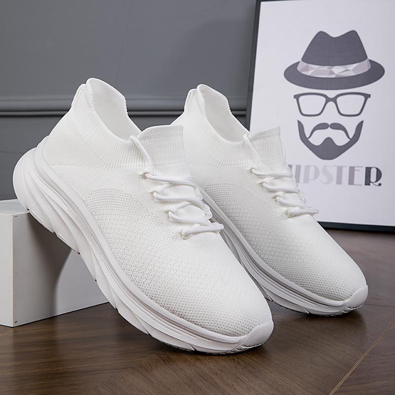 New Men's Shoes Sports and Leisure Shoes Breathable Men's Shoes Outdoor Fashion Versatile Flying Woven Fabric Men