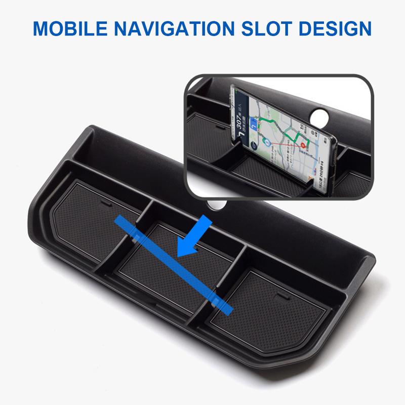 For Ford F150  2024 Dashboard Organizer Tray Armrest Storage Box With Pad Rubber Compatible F150   Accessories