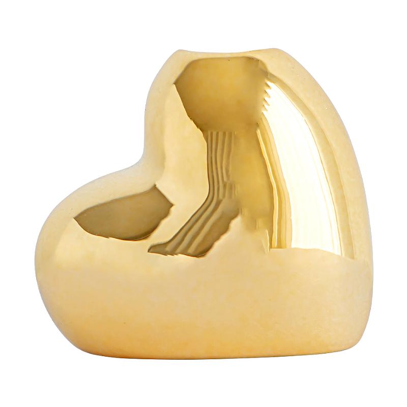 1PC Heart Shaped Bottle Creative Ceramic Bottle Gold Aromatherapy Bottle Fragrance Ornament Small Vase Simple 5.5x3.3x4.8cm