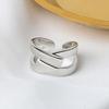 High Quality Fashion BFCLUB Silver Color Geometric Interweave Gold Color Adjustable Rings For Women Wholesale Jewelry