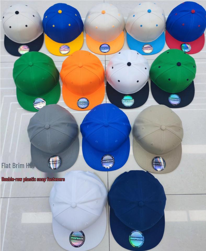 European-American Hip Hop Flat-Brim Cap with Custom Logo Embroidery - Trendy Street Dance Baseball Hat