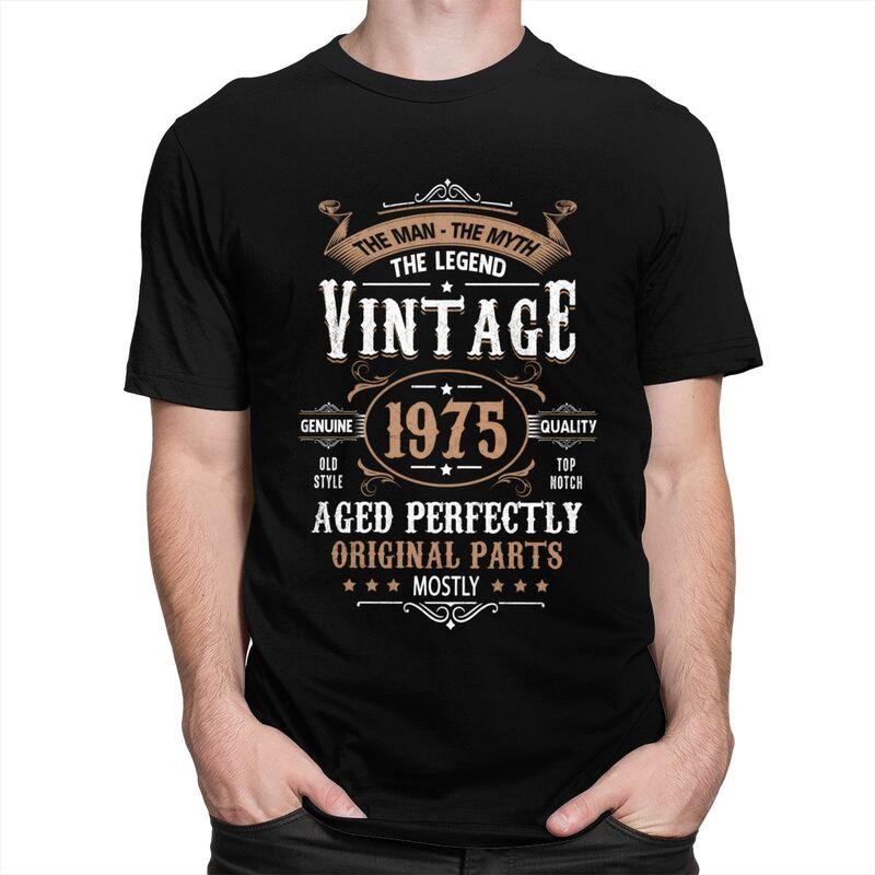 50th Birthday Vintage 1975 Man Myth Legend Tshirts Short Sleeves Leisure T Shirt Custom Years Tshirts Loose Fit 100 Cotton Tee