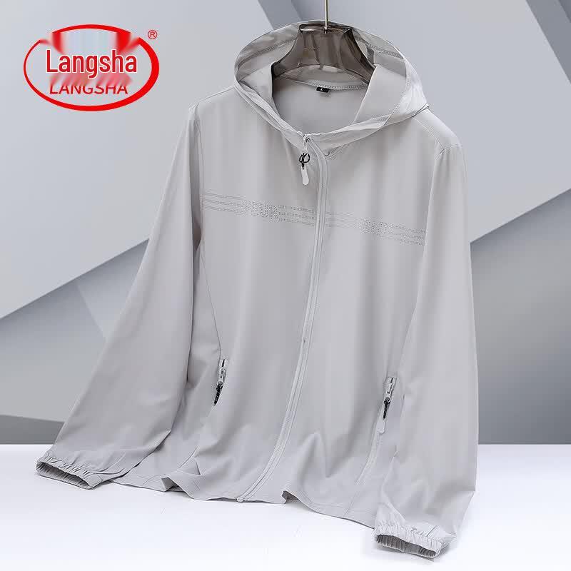 LangSha Men s Summer UV Protection Hooded Jacket 4XL