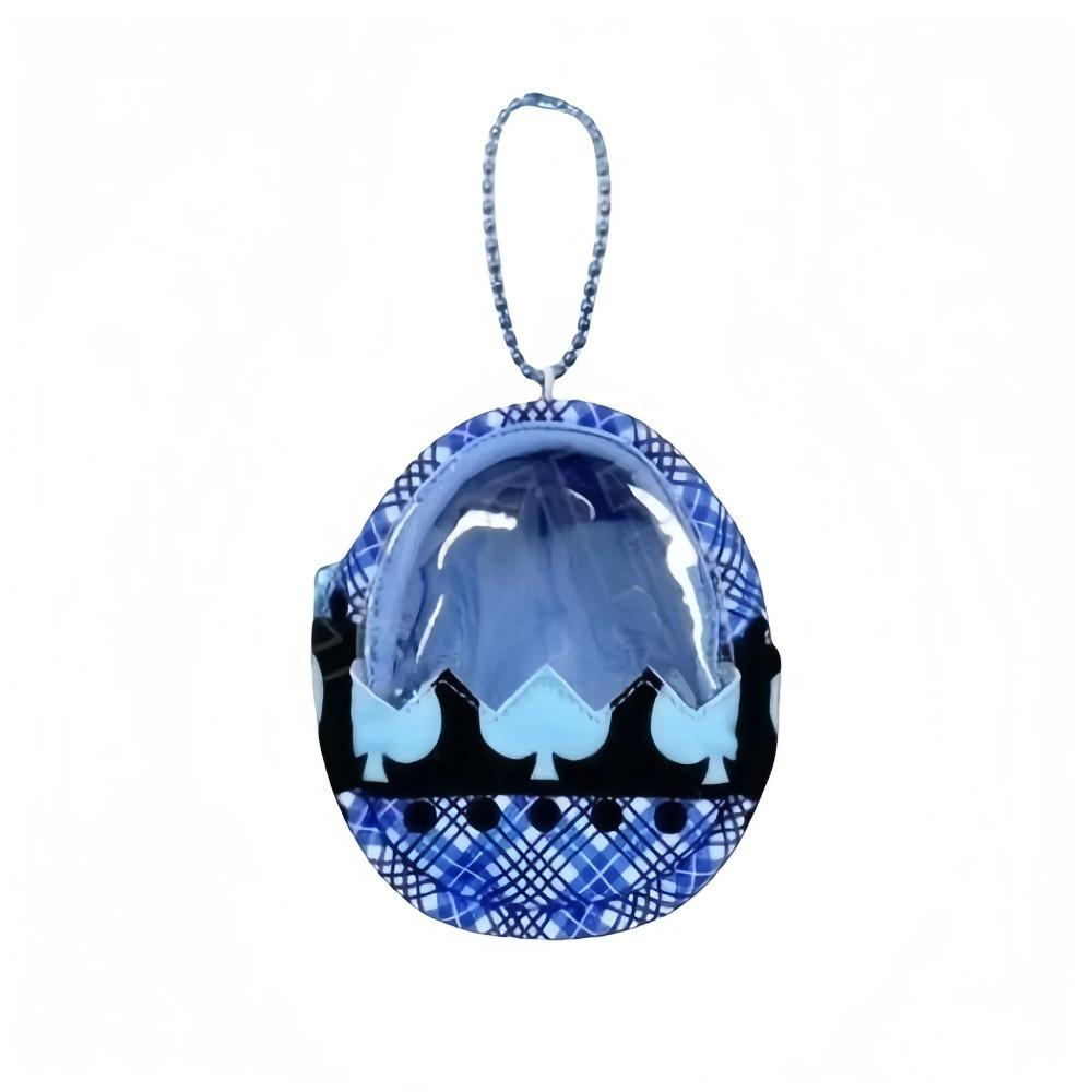 

Cute Small Easter Egg Bag Transparent Plaid Pattern Coin Purse Egg-Shaped Multipurpose Bag синий