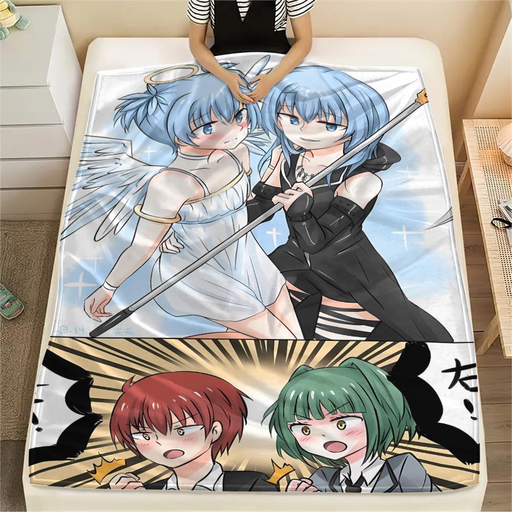 1PC Assassination Classroom Print Flannel Blanket, High quality All Seasons, Home Decor, Warmth and Comfort, Perfect for Christmas Gifts