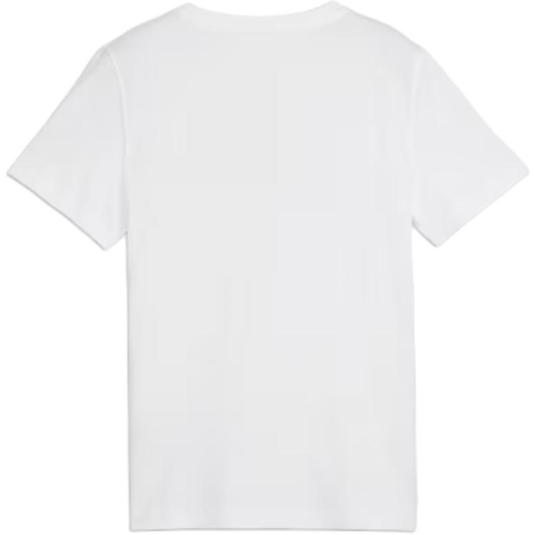 Puma Low Impact Squad Big Graphic Tee Youth Soft Rubber Print Crew Neck Short Sleeve Kids tops Puma-White 682772-02