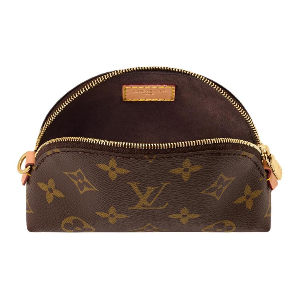 LOUIS VUITTON Coated Canvas Makeup Bag Women's Brown M25653