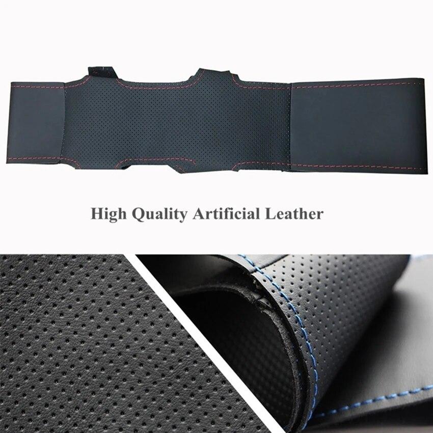 Black Hand-stitched PU Artificial Leather Car Steering Wheel Cover for Mercedes Benz A-Class 2013-2015 CLA-Class 2013 C-Class