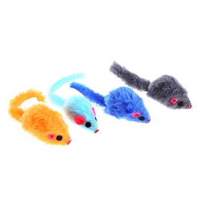 2" buntes Plüsch-Katzenspielzeug mit Raschelgeräusch