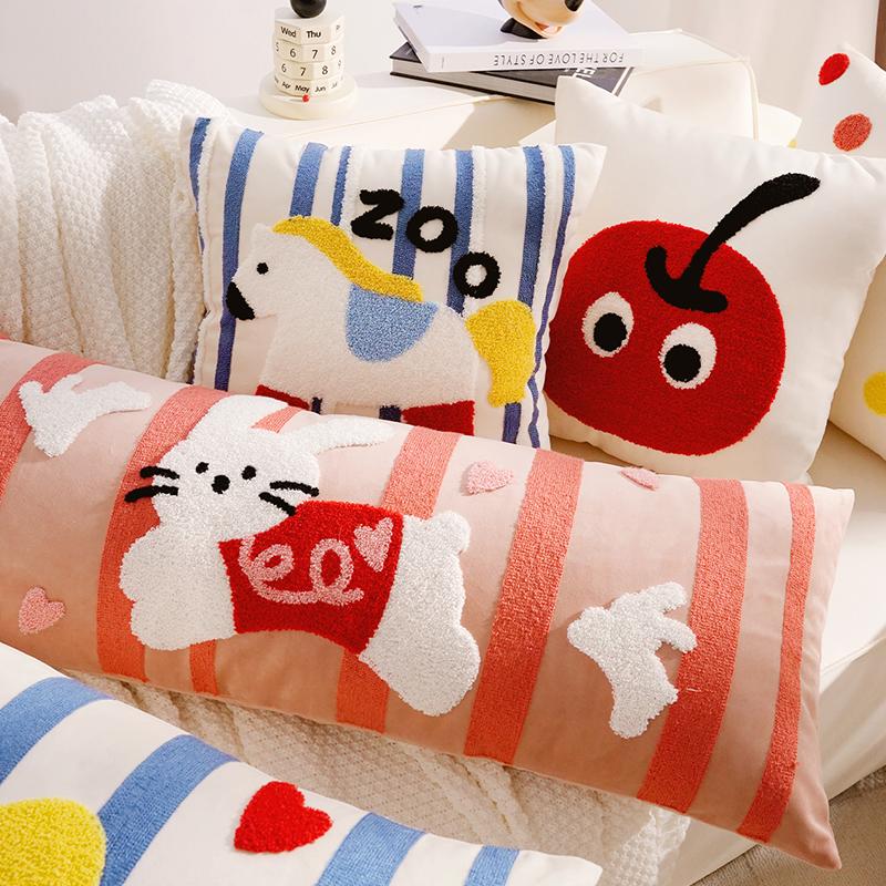 Cartoon Living Room Sofa Throw Blanket Children's Throw Pillow for Decoration Cute Headboard Cushion Throw Pillow Cover