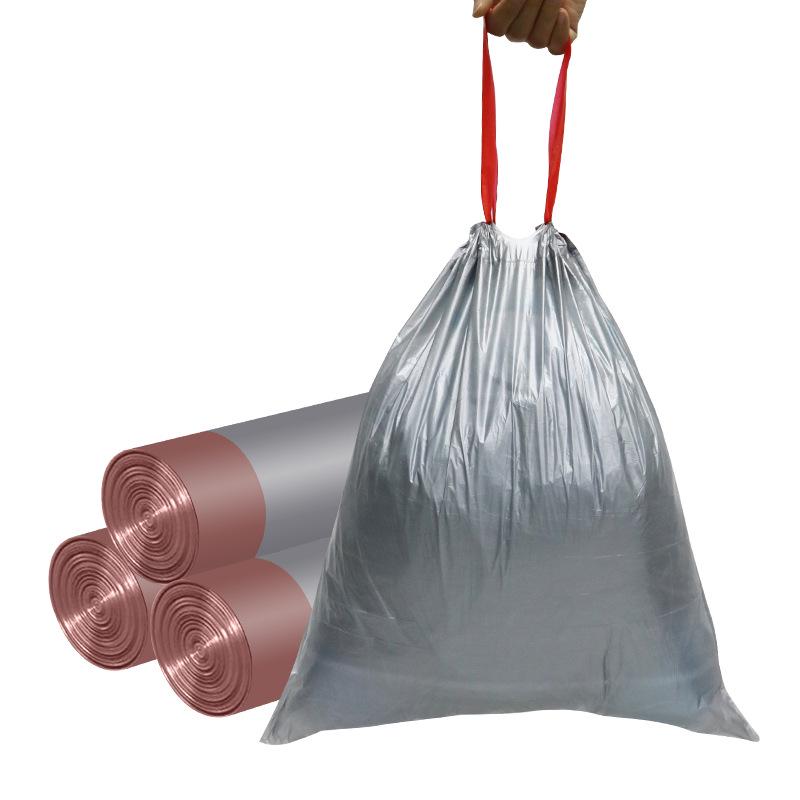 

No-Tear Heavy-Duty Drawstring Trash Bags for Kitchen, Bathroom, and Living Room 45x50cm, Double-Sided, 45/pack