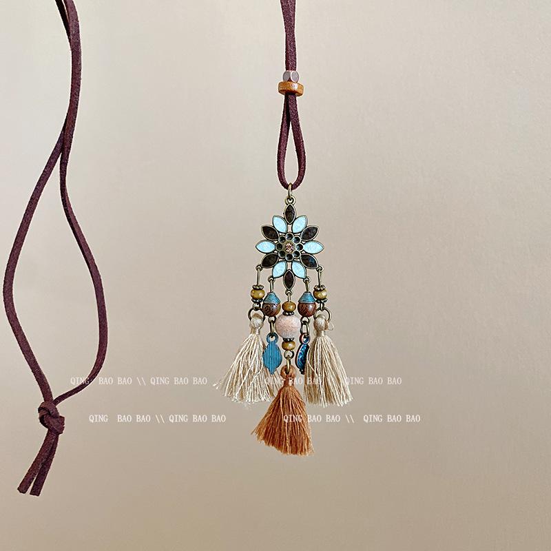 Zen Retro Chinesische Keramik Halskette - Handgewebtes Nischendesign für Frauen