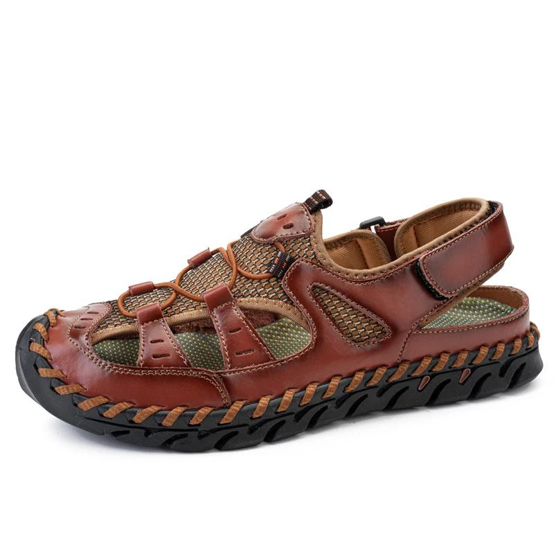 EAEOVCNIVintage Stil Herrensandalen Klassische Römische Netzschuhe Bequeme Lässige Sommerschuhe Outdoor Strandsandalen Männlich Waten Aq