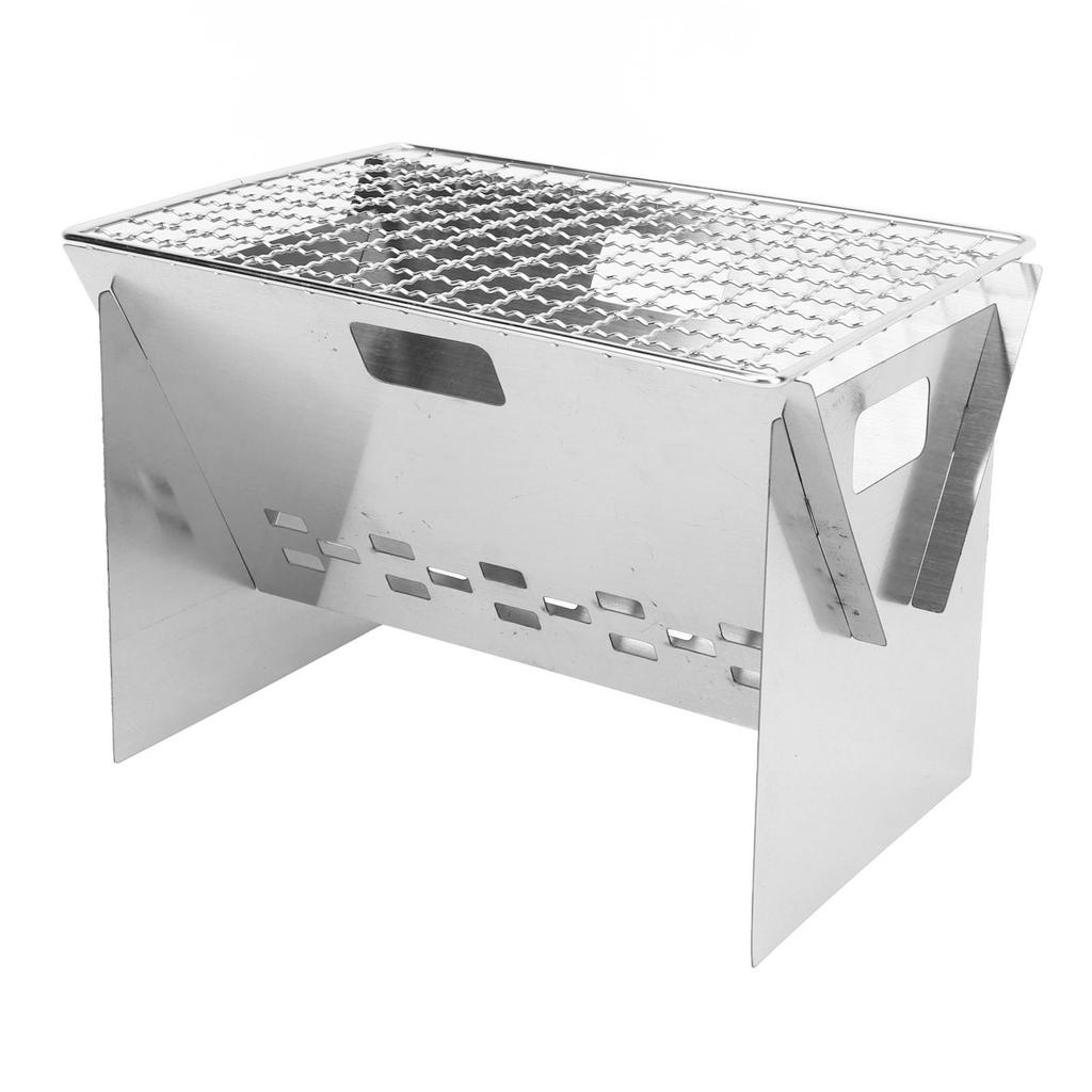 Folding Charcoal BBQ Grill Stainless Steel Mini Detachable Portable Barbecue Grill for Outdoor Camping