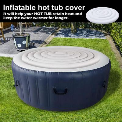 Couverture gonflable pour jacuzzi 145 cm Pliable Économie d'énergie Couvercle rond pour jacuzzi