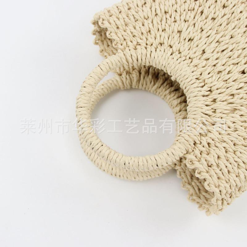 Sommer handgemachte Strohtasche Mode tragbare Schulter Damenhandtasche süße Handtrage einfarbig lässige Tasche