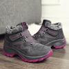 TUINANLE Botas de nieve con cuña para mujer, botines cortos de plataforma de felpa cálida para otoño e invierno, zapatos de algodón