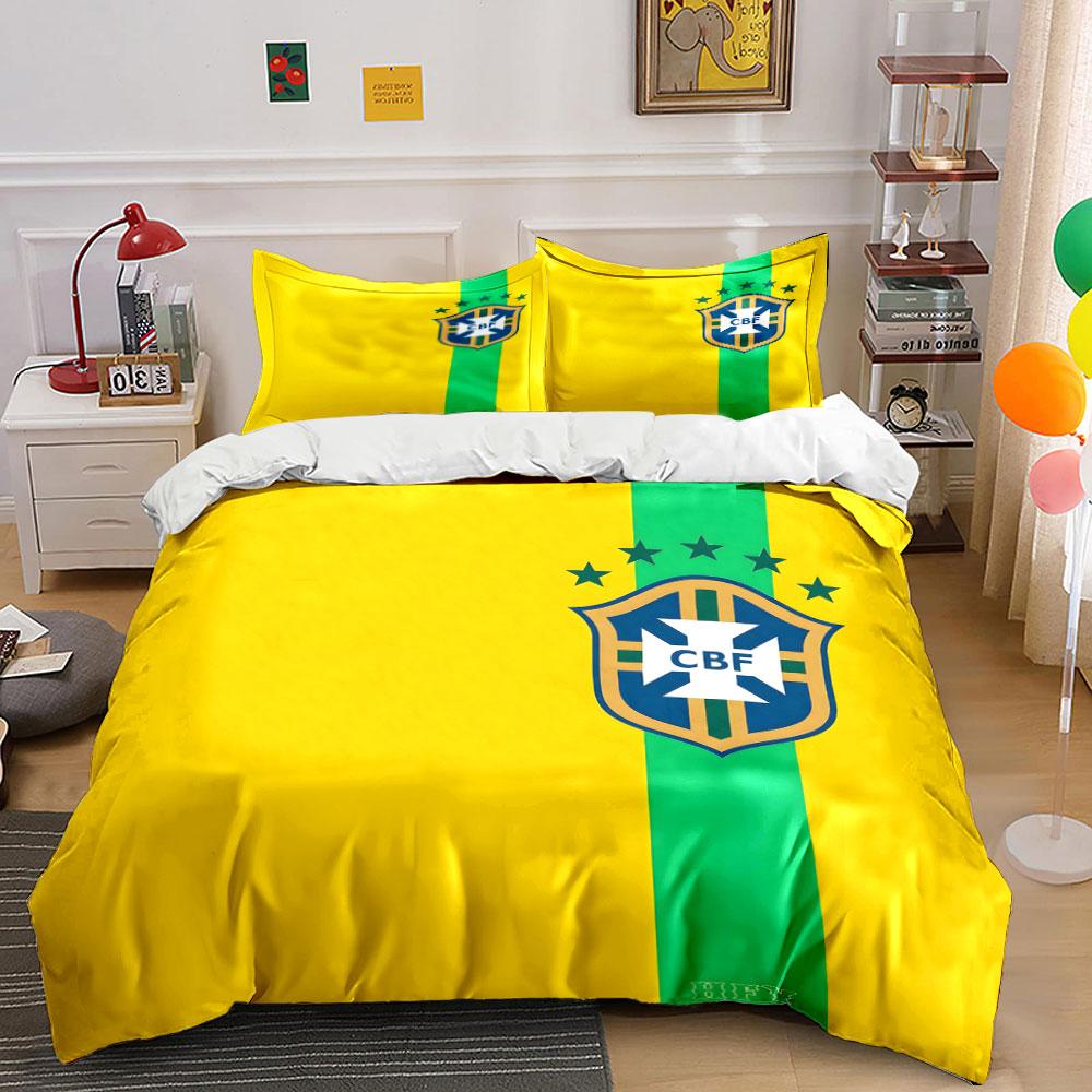 Green Stripe, CBF Emblem. Bedding Sets Duvet Cover Sets Duvet Covers Pillowcases(1*Duvet Cover 2*Pillowcases Without Duvet Insert)