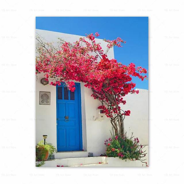 Santorini Griechenland Insel und die Ägäis Landschaft Druck Kunst Leinwand Poster Für Wohnzimmer Dekoration Heim Wandbild