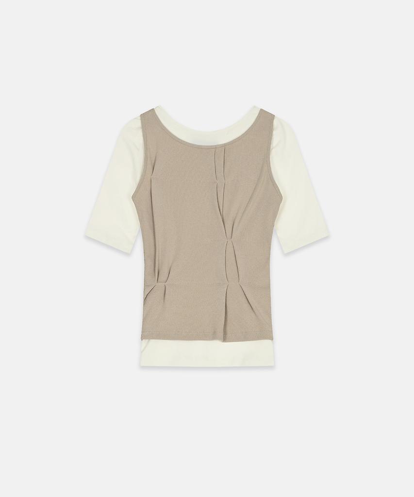 NACHE Folded Layered T-Shirt Ivory