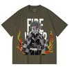 230 Gsm 100% Cotton Demon Slayer V116 Tanjiro Print Unisex Heavy Cotton T Shirt