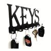 Forged Iron Key Holder Wall Mount 7 Hook Black Metal Entryway Organizer