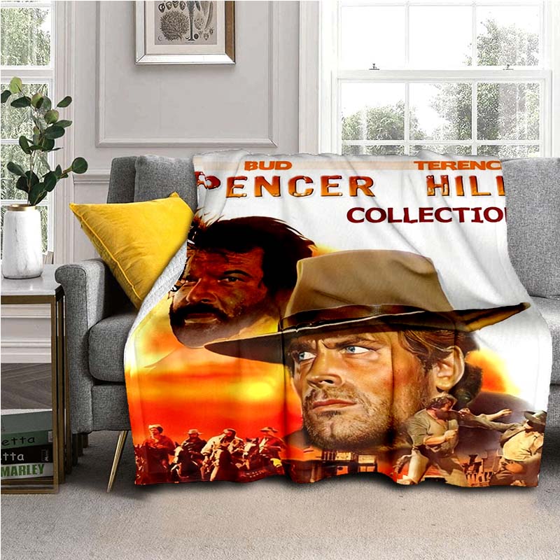 Bud Spencer Terence Hill Wirft Wirft Decke für Kindersofa Reise Wandern Picknick Beding Super Weiche Flanelldecke Geburtstagsgeschenk