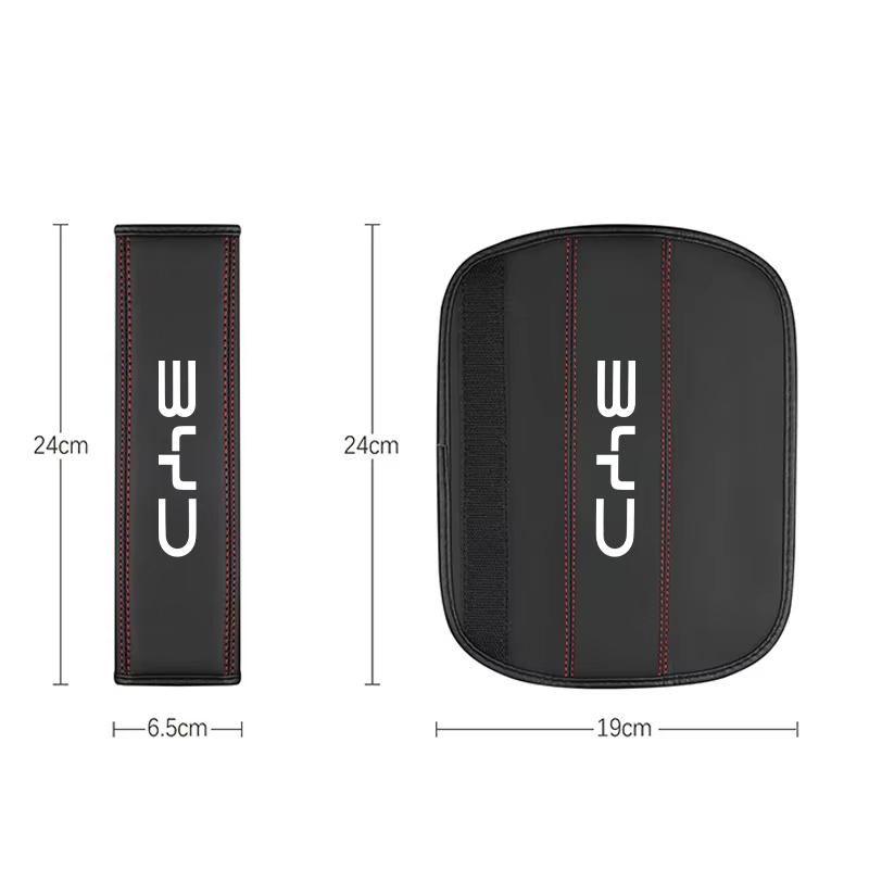 Seat Belt Cover Leather Protector Pads For BYD Atto 3 Dolphin Seal Tang F3 Dmi Song Yuan EV 2023-2025 Atto 4 Car Accessories
