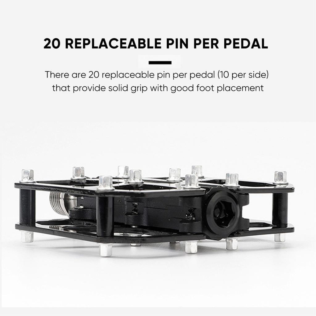 Pedal, 3 Bearing Anti Skid Mountain Bike Flat Pedal for All Terrain Riding