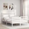 VidaXL Bed Frames with Headboard White Small Double Solid Wood 3194282