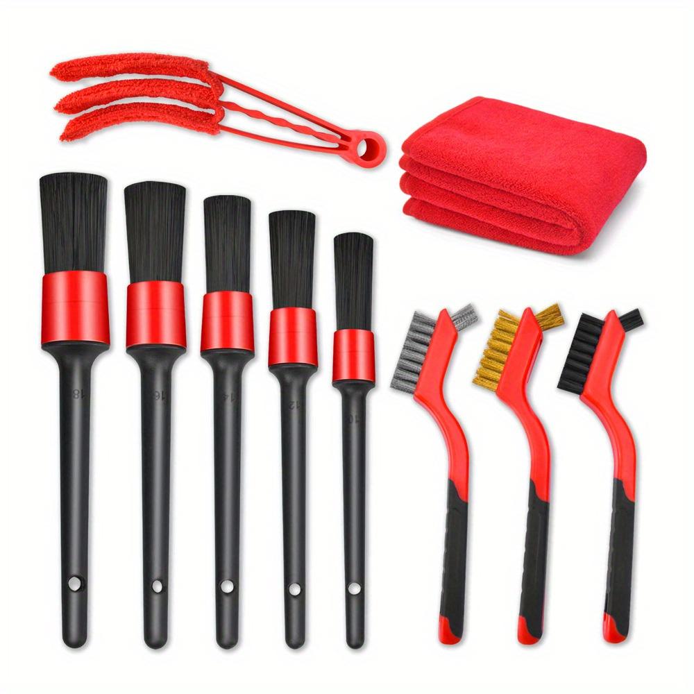 

Набор из 10 щеток для мытья автомобиля, принадлежности для мытья автомобиля, полотенце из полипропилена, стальная проволока, щелевая щетка для удаления пыли 10pcs