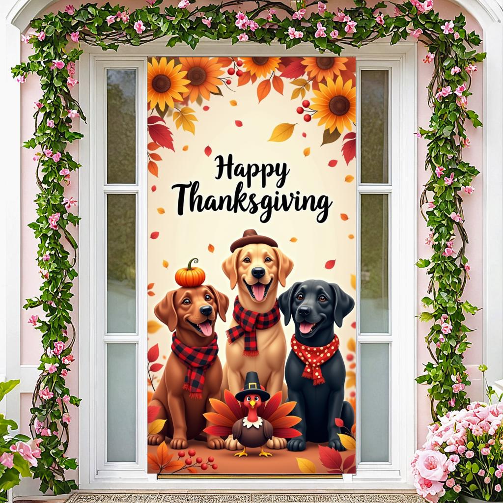 Autumn Banner Cartoon Design Autumn Decor Holiday Decoration Turkey Illustration Event Banner For Family Gathering Indoor Home
