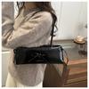 Solid Color Bow Pu Shoulder Underarm Bags for Women Travel Large Capacity Ladies Handbag Simple Portable Female Pillow Bag Tote