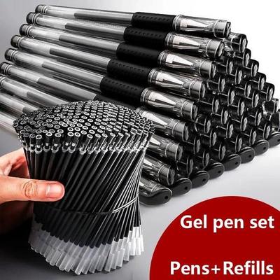 Gel Pen Set Skolmaterial Svart Blå Röd Bläck Färg 0,5 mm Kulspetspenna Studenter Skola Kontorspapper
