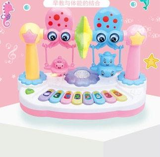 Fun Ocean Cartoon Children'S Educational Music Piano Toy Multifunctional Electric Light Early Education Electronic Piano