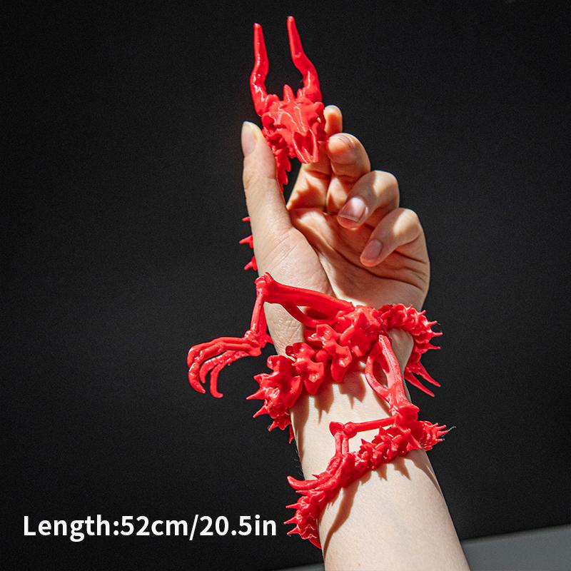 New 3D Printed Dragon Skeleton Model Full Body Movable Joint Skull Dragon Ornaments Creative Desktop Decoration Collection Gifts