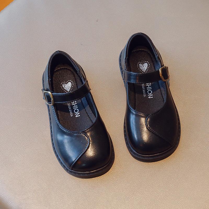 Dziewczęce skórzane buty 2024 wiosna jesień nowe buty dziecięce dziecięce miękka podeszwa buty księżniczki modne buty wiosenno-letnie