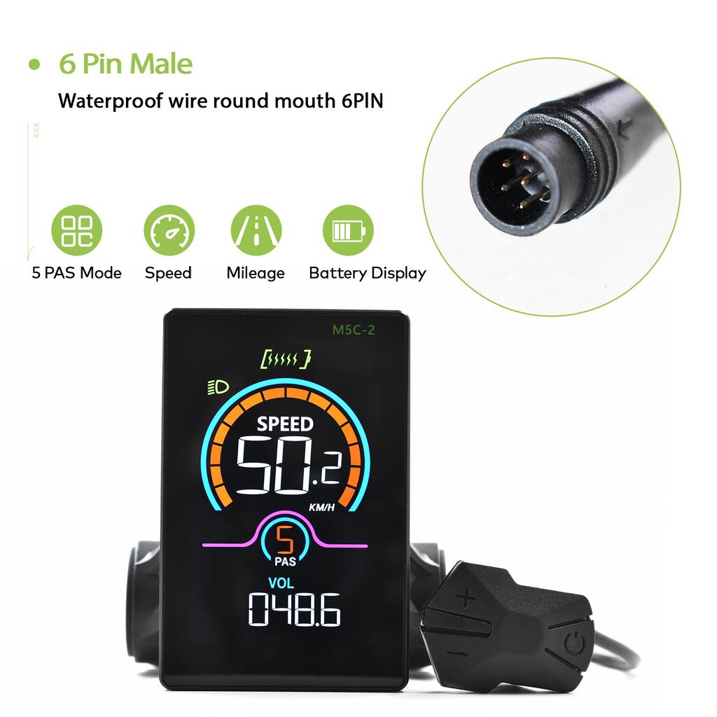 M5C-2 Ebike Display With Bluetooth Mobile Phone Control Electric Bicycle Computer Wired Bicycle Speedometer And Bicycle Odometer2