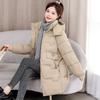 Winter new down cotton-padded clothes women's long loose bread clothes hooded cotton-padded jackets trendy