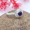 Solid 925 Sterling Silver Amethyst Gemstone Birthday Gift Ring Handmade Jewelry
