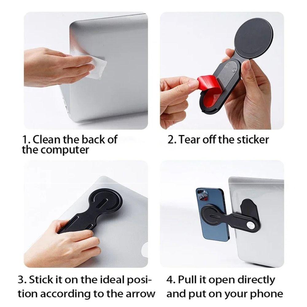 Back Mount Magnetic Phone Holder Plastic Laptop Back Mount New Rotation Stand  Notebook Use