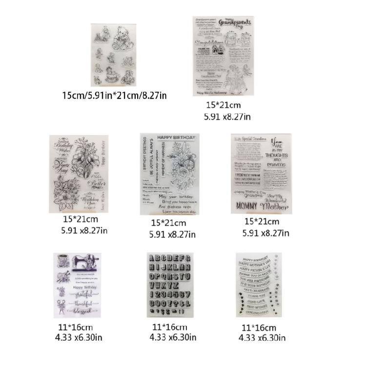 Clear Stamps Silicone Stamp Cards Stamps with Patterns 3D Scrapbooking Stamps